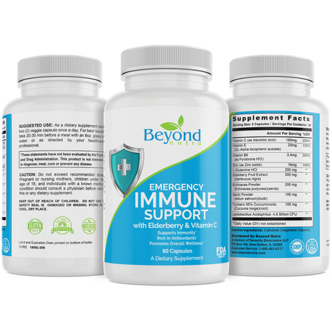 Beyond Nutra - Emergency Immune Support w/ Zinc 60 Capsules-Beyondnutra.com