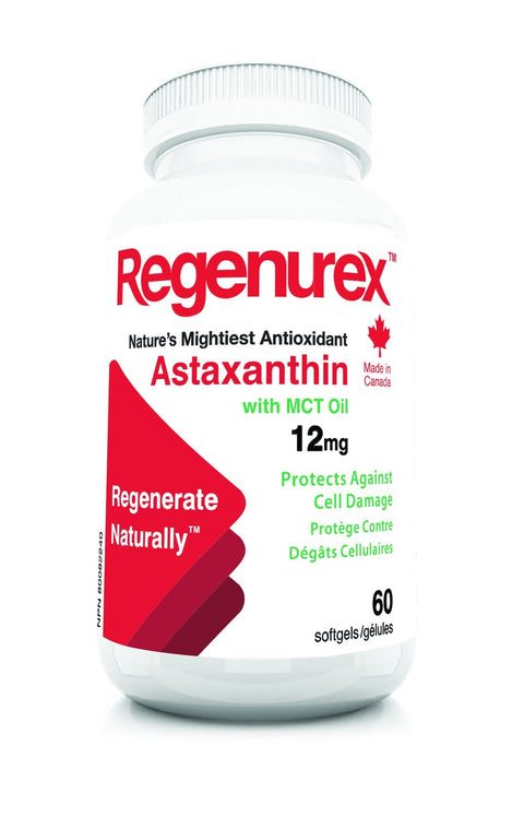 Regenurex Astaxanthin 12mg w/MCT 60ct Softgel-Beyondnutra.com