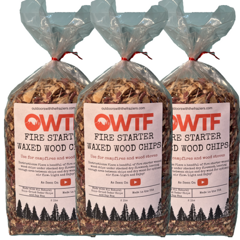 OWTF Fire Starter Waxed Cedar Wood Chips 2lbs-Beyondnutra.com