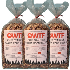 OWTF Fire Starter Waxed Cedar Wood Chips 2lbs