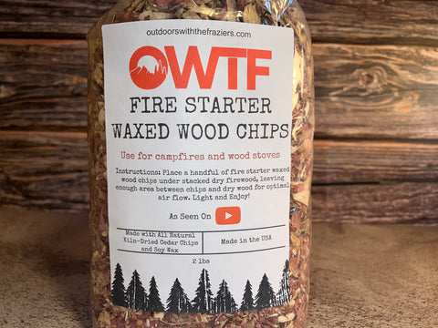 Fire Starter Bundle Waxed Cedar Wood Chips 2lbs - Free OWTF Hat-Beyondnutra.com